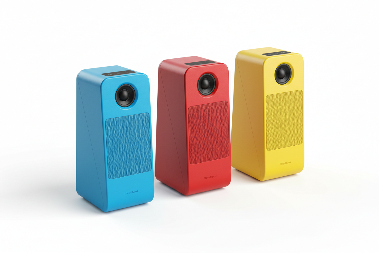 necesito la misma imagen, pero con 3 altavoces juntos y de diferente color cada uno 